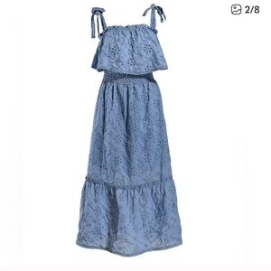 Blue Eyelet women's Dress une same size medium